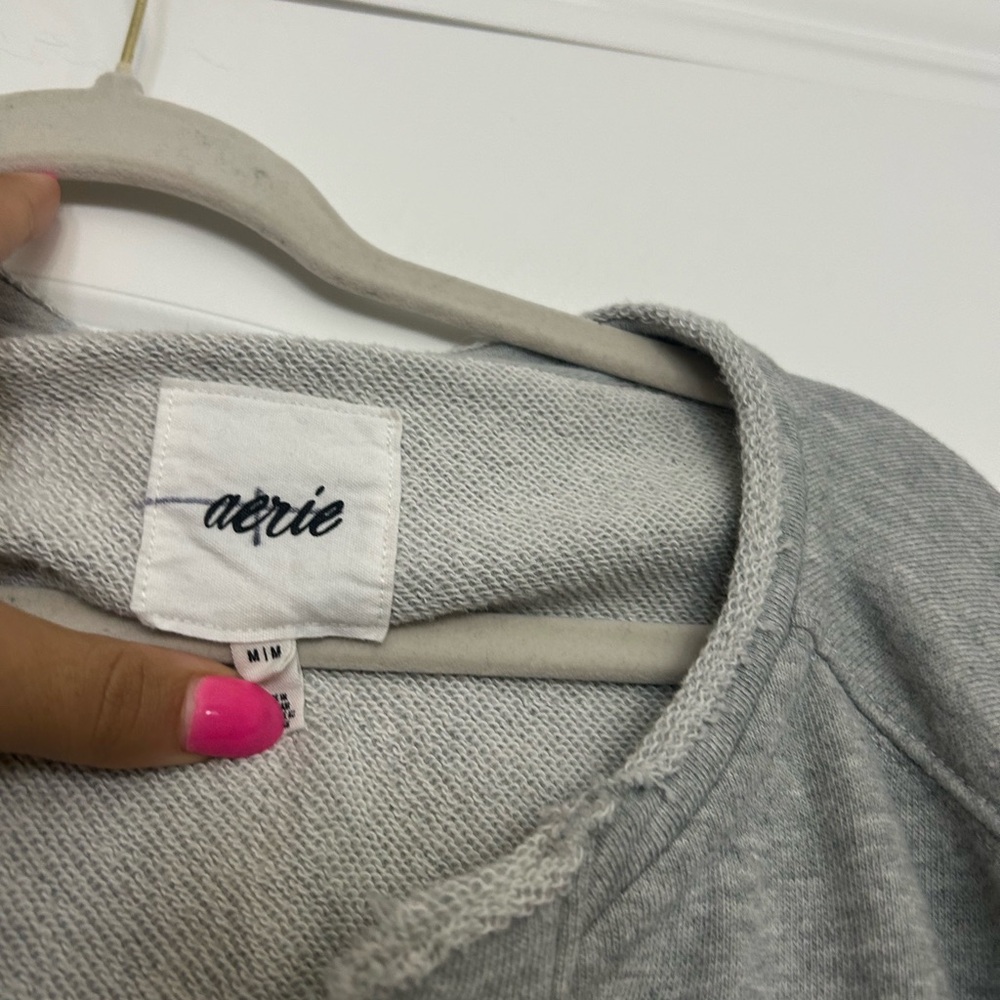 Aerie Lace Up Oversized Crew Sweatshirt - Picture 3 of 4